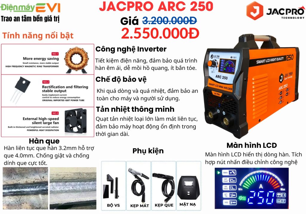 Máy hàn que Jacpro ARC 250 
